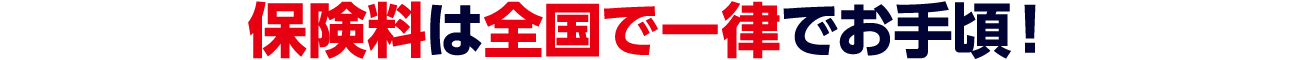 保険料は全国一律でお手頃!